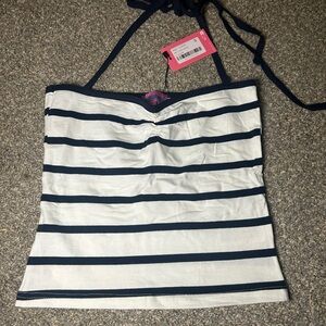 Edikted Navy and White Striped Tank Top